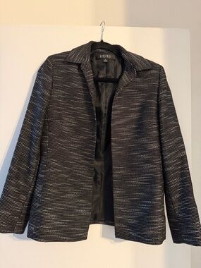 Kasper Black Jacket with White Microdot Pattern